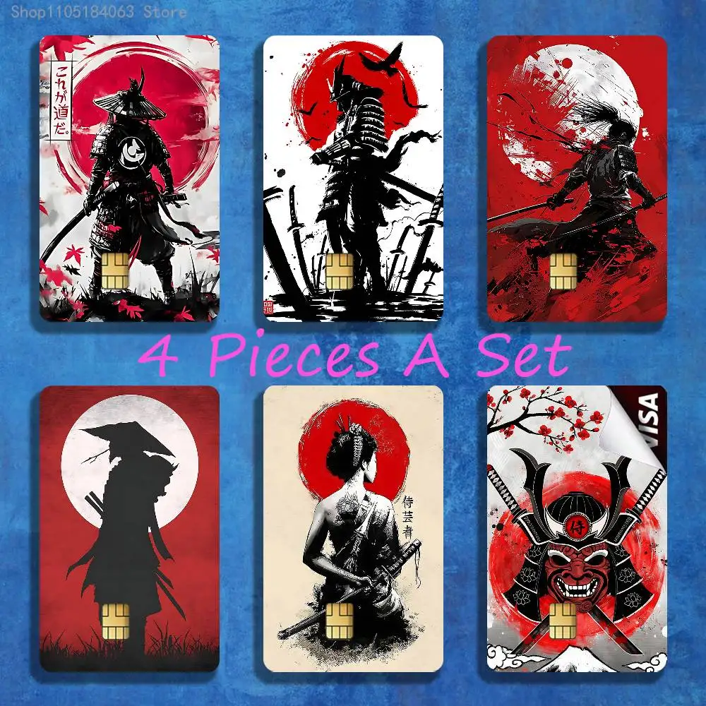 

Japanese Samurai Aesthetic Credit Debit Card Stickers Anime Diy Waterproof Sticker Film Tape Skin for Small Chip