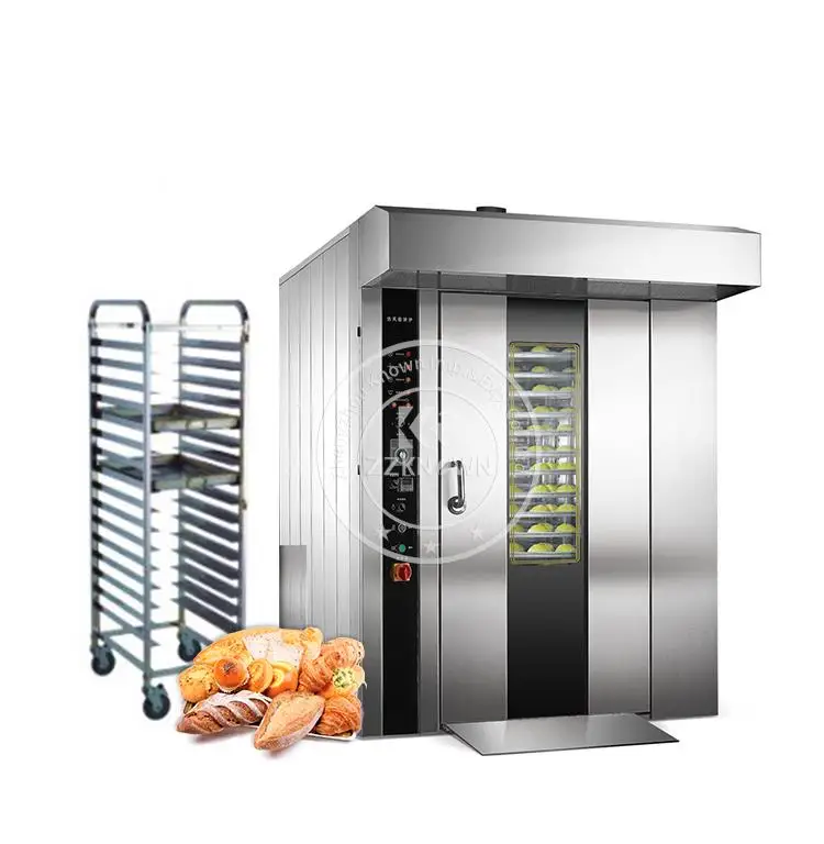 Commercial Bread Oven Electrical / Gas Rotary Rack Oven 32 Tray For Bakery