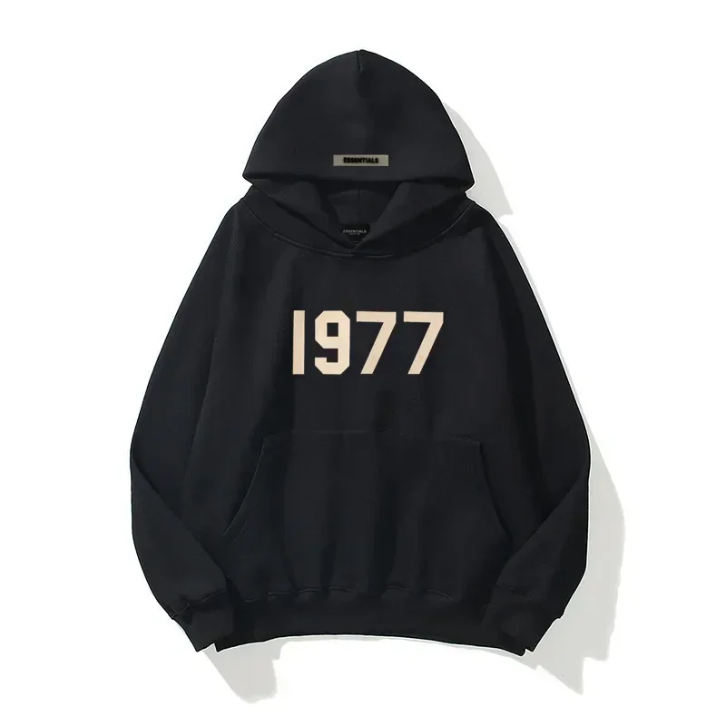 Heren En Dames Hoodies Modieus Bedrukt 1977 Hoed Met Lederen Label Casual Losse Hoodie Sport Hoodie Street Sweatshirt