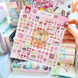 Cute Animal Decorative Stickers Kawaii Square Stickers for Scrapbook Stationery Diy Arts Crafts Album Materials Sticker