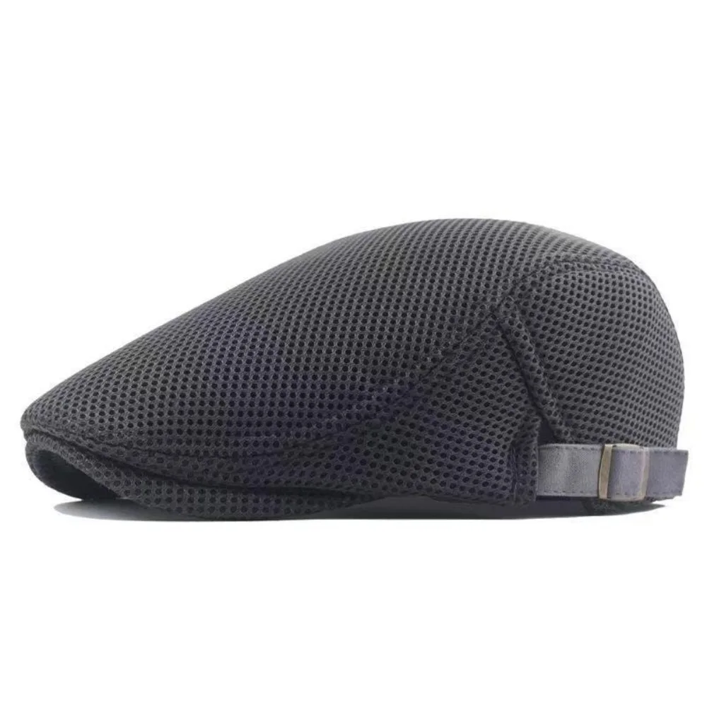 Versatile Mesh Beret Cap Washable Polyester Material Breathable Sun Hat Vintage Fashion Hollow Peaked Cap Daily Outfit