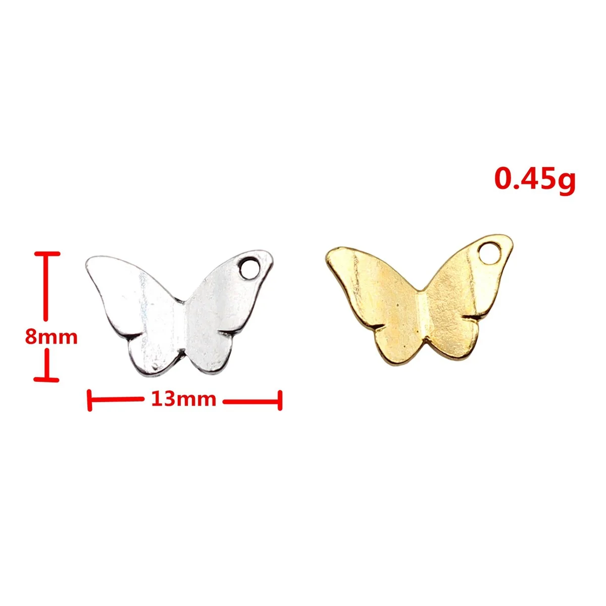 WYSIWYG 40pcs 13x8mm 6 Colors Butterfly Charms Pendant For DIY Jewelry Making Handmade Jewelry Craft Findings