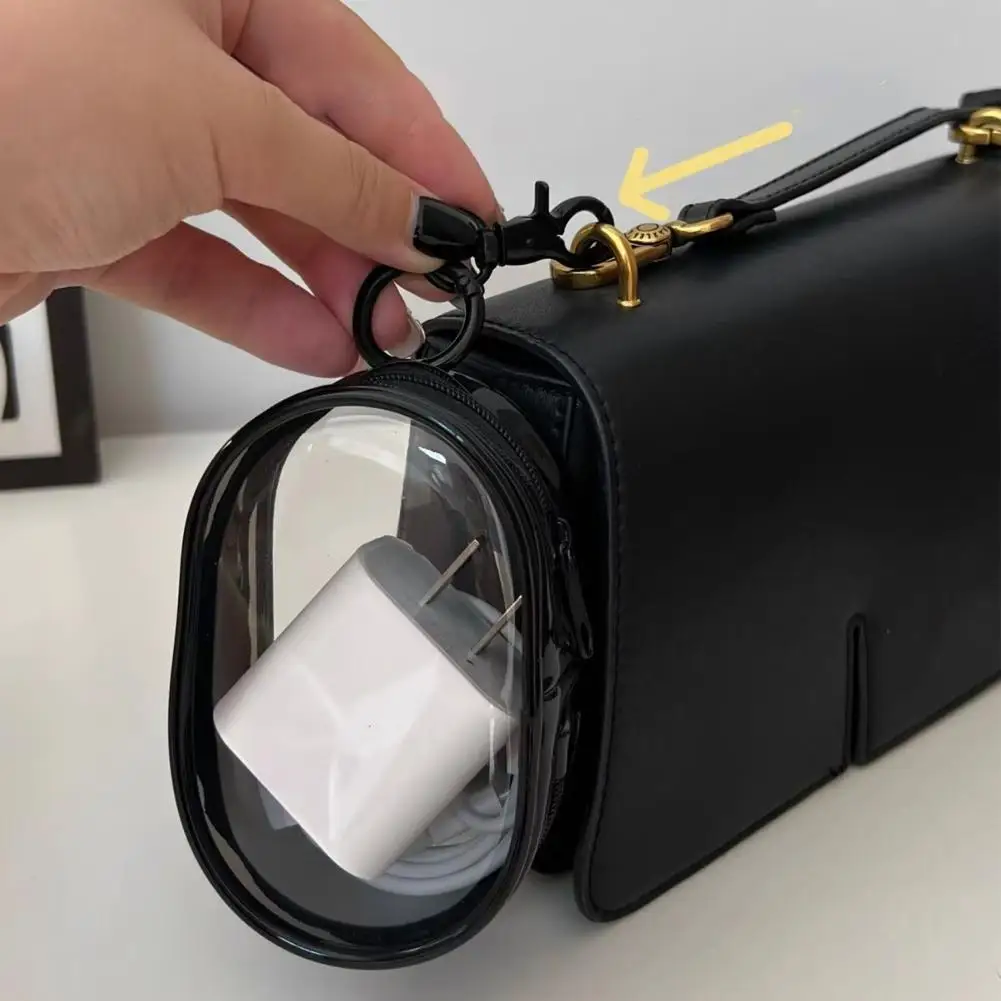 Clear 10cm Doll Cosmetic Display Case Mini Multi-purpose Storage Pouch Portable Travel Charger Cable Organizer Keyring Bag