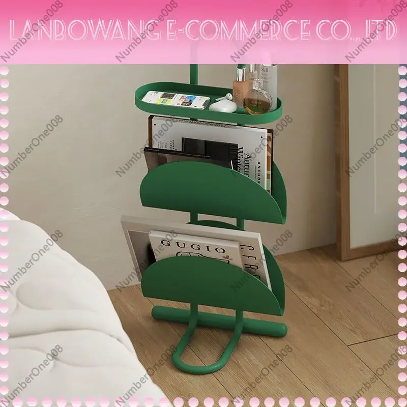 Modern Small Side End Table Open Storage Magazine Rack Space Saving Sofa Side Table for Living Room Bedroom Balcony Bedside