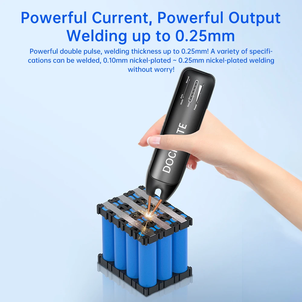 

Wireless Portable Spot Welder - Lithium Battery Powered 11-Gear Adjustable 3000A Rechargeable Tool for DIY Phone Battery Repair