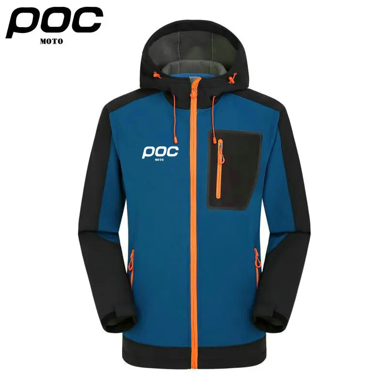 2023 Men Fleece Thermal Winter Soft Shell Moto Poc Cycling Jacket Windproof Waterproof MTB Road Bike Windbreaker Bicycle Jersey