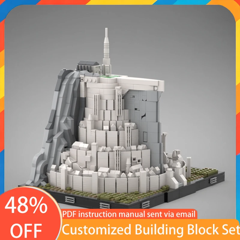 1929 PCS Space War Model White-Hued Cityscape MOC Customize Modular Building Block Creative Design Brick DIY Holiday Toy Gifts