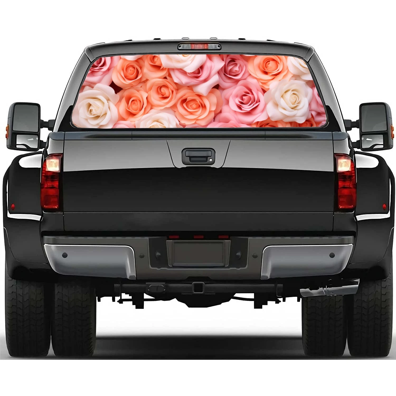 

Colorful Rose Bunch Flowers Rear Window Decal Fit Pickup,Truck,Car Universal See Through Perforated Back Windows Vinyl Sticker