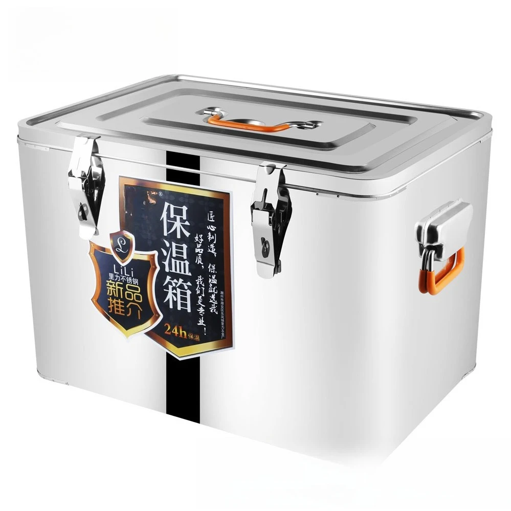 65L Stainless Steel Incubator Commercial Insulation Bucket Takeaway Distribution Box Outdoor Refrigerated Beer Box Fishing Box