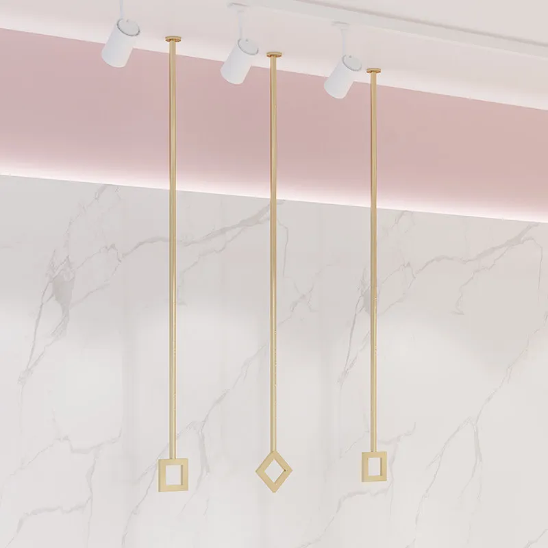 

Women's clothing store display shelves, suspended ceilings, hanging rings, hanging clothes on the wall