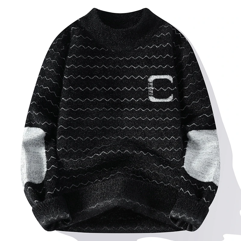 

Autumn Winter Knitted Sweater Luxury Cashmere Sweater Men Korean Harajuku Mens Christmas Jumper Thick Warm Pullover Sweaters
