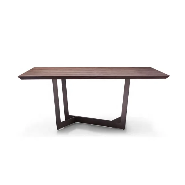 

Extendable High-Quality Minimalist Metal Dining Table for Home Furniture