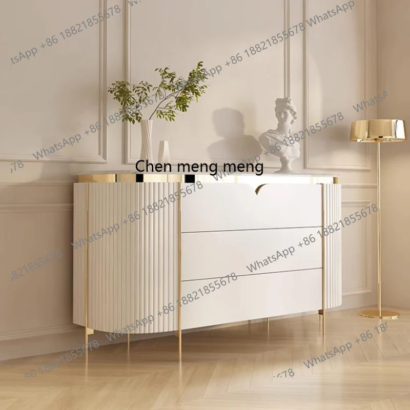 

Cabinet Simple Rock Board Bedroom Living Room Chest of Drawers Small Household Multifunctional Storage Decorative Cabinet