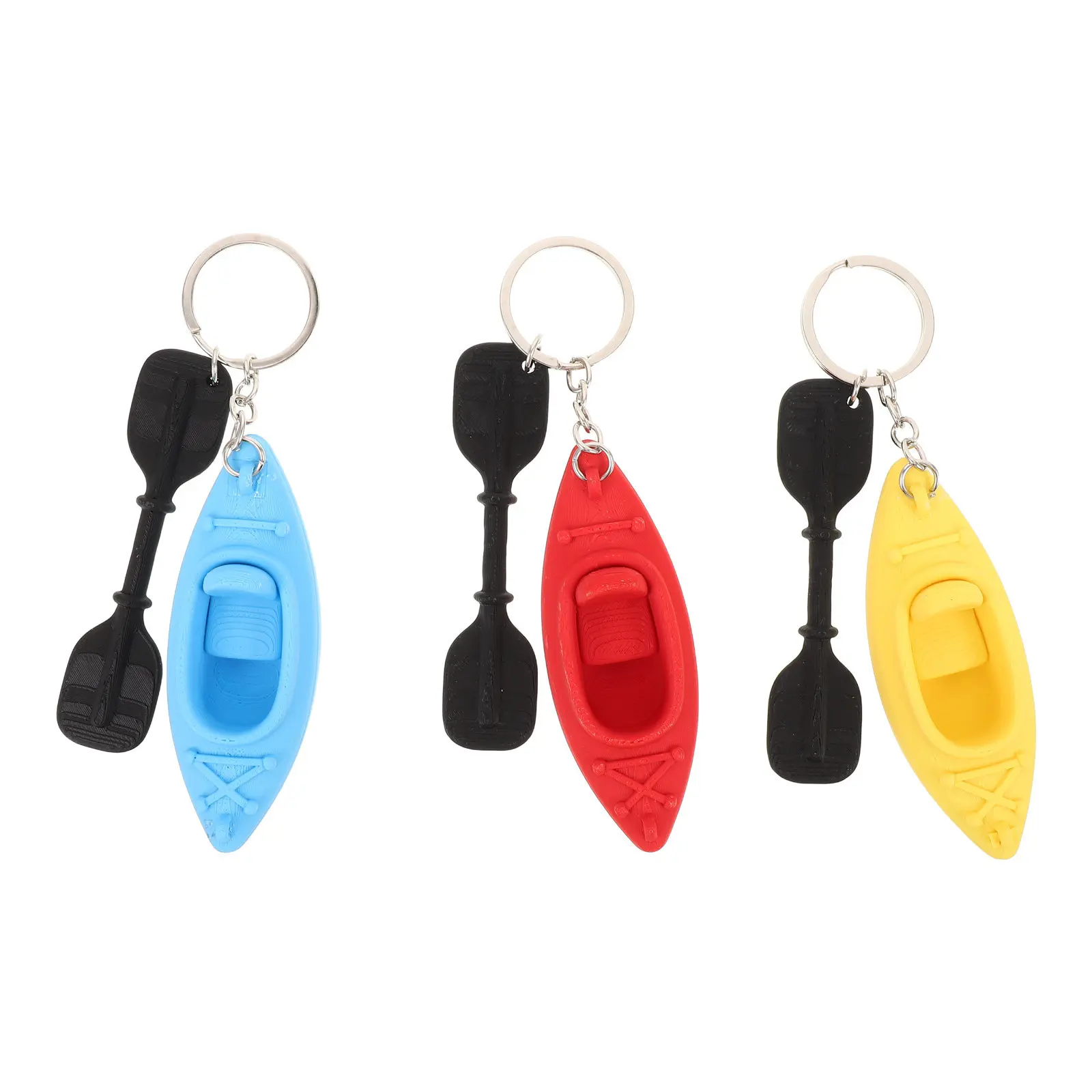 3Pcs Kayak Keychains Set Small Key Ring Pendant for Kayak Enthusiast Sailing Lover Canoe Paddle Sports Keychain Outdoor