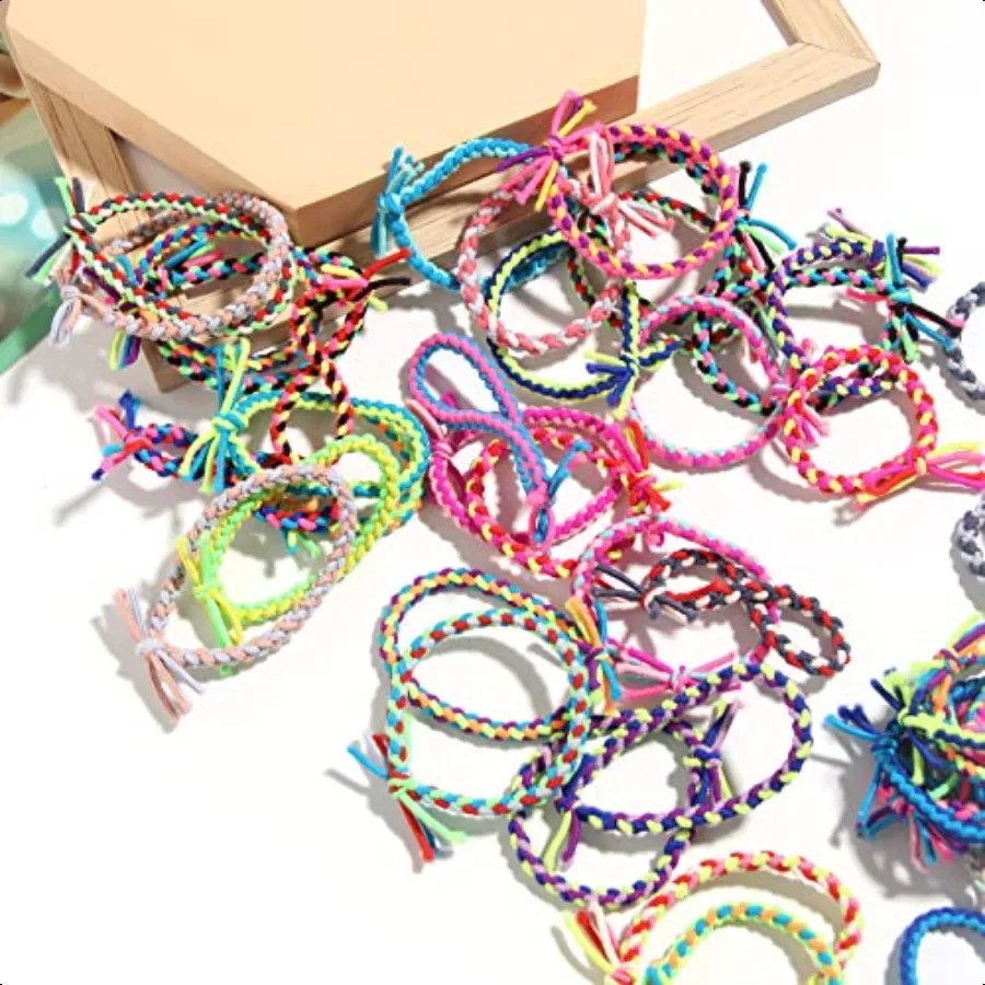 Elastyczne gumki do włosów w warkocze, gumki recepturki, gumki do kucyka, grube i cienkie scrunchies, akcesoria dla kobiet i dziewcząt, losowe kolory