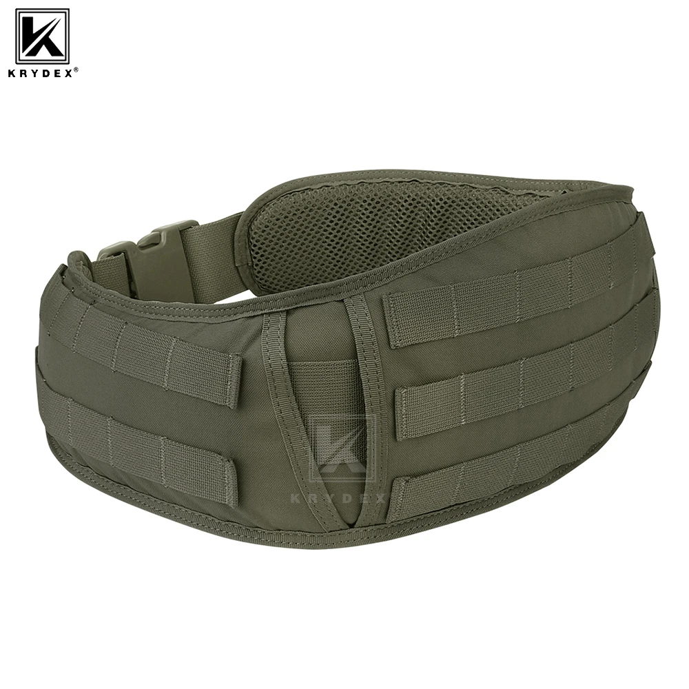KRYDEX Tactical Waist Belt Padded & Mesh Non-Slip Interior Belt Molle Outer Shooting Hunting Adjustbale Men's Waistband