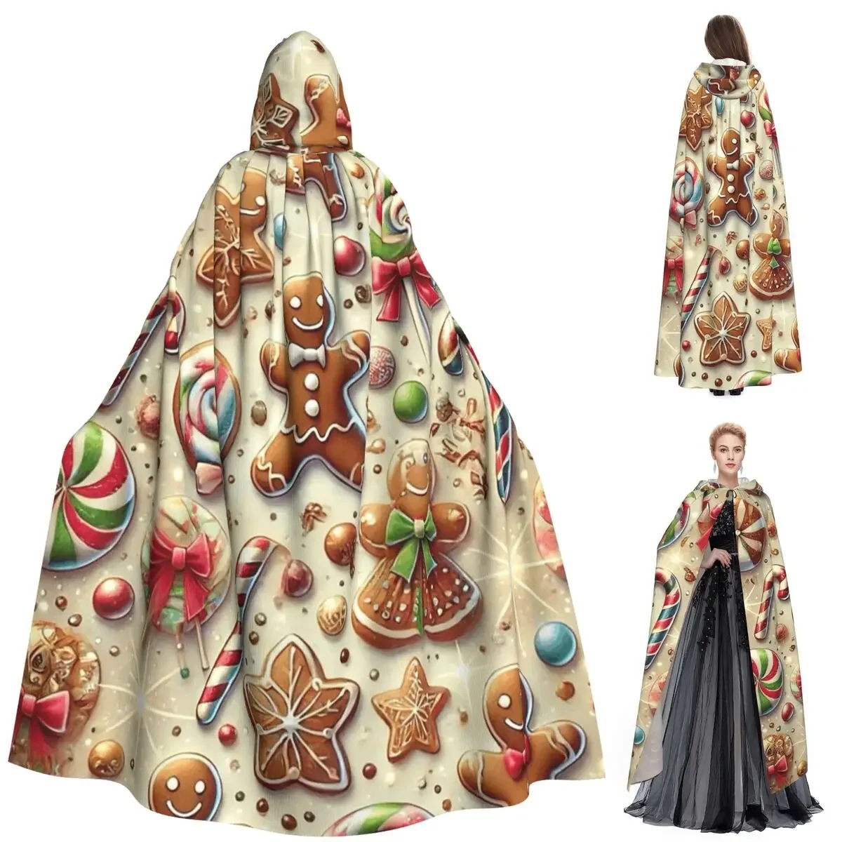 

Длинный плащ с капюшоном, средневековый костюм ведьмы, накидка для косплея