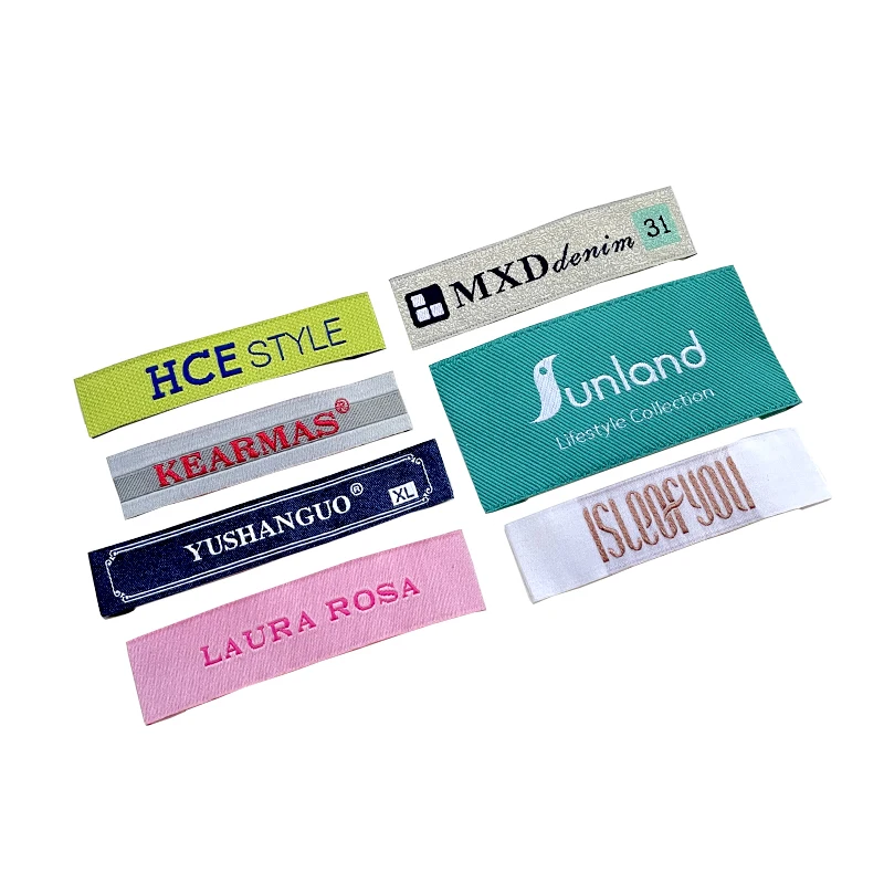 Free Shipping Custom Clothing Tags Garment Label For Your Brand Customized Made Woven Labels Fabric Tag For Bag Shoe