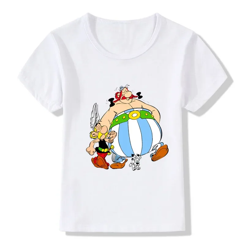 The Adventures of Asterix And Obelix Cartoon Print Funny Boys T shirt Kids T Shirt Summer Casual Baby Girls Clothes Tops,HKP5448