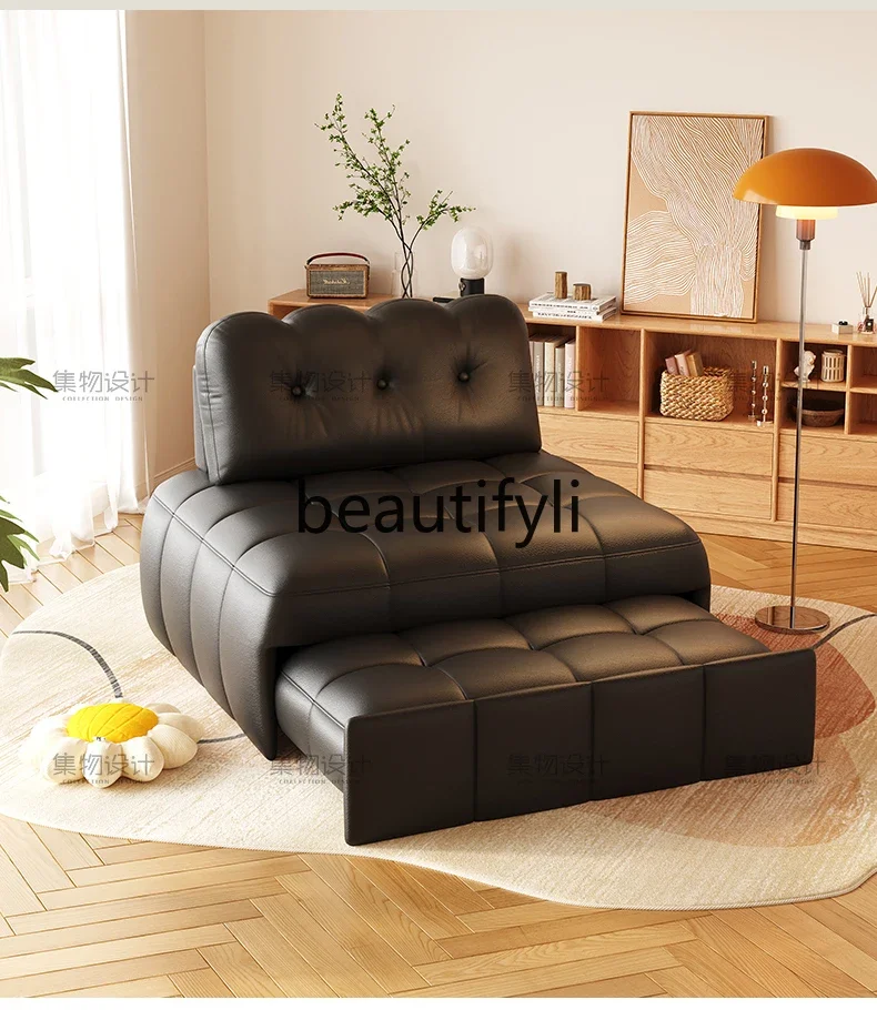 

x11Foldable sofa bed leisure chair sitting and sleeping single black sofa chair balcony living room multi-functional recliner