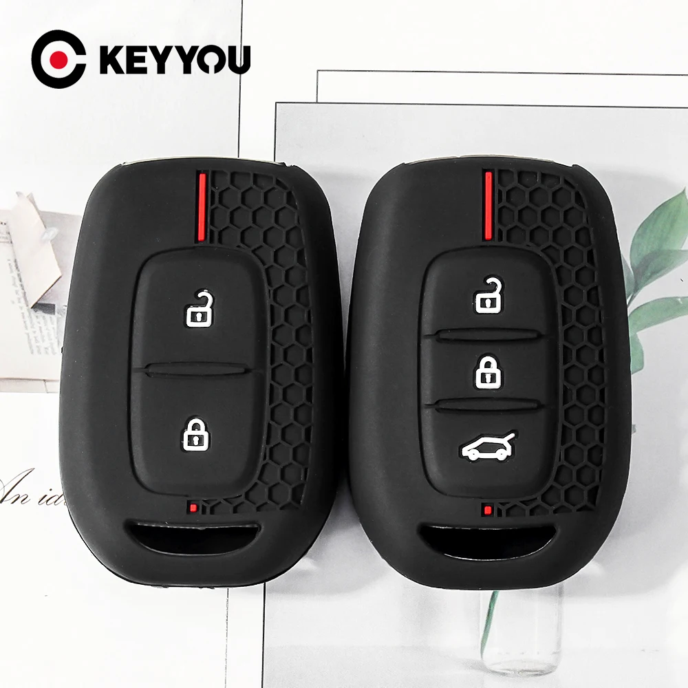 KEYYOU NEU für Dacia Logan 2021 für Renault Duster Clio 3 TWingo Lodgy Dokker Duster Trafic Clio4 Master3 Silikon Autoschlüssel-Hülle