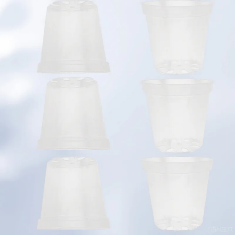 

6Pcs Clear Plastic Orchid Planter Pots with Holes Breathable Drainage Pots for Orchid Planting Indoor Plastic Planters