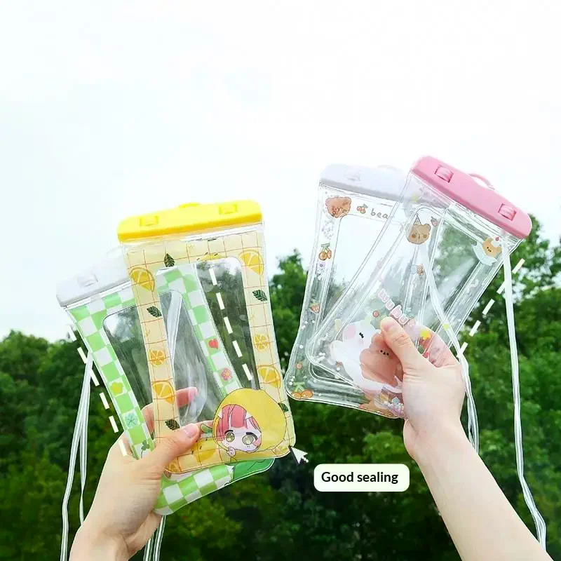 Cartoon Full View Waterproof Case For Phone Underwater Snow Rainforest Transparent Dry Bag Swimming Pouch Big Mobile Phone Cover view 2
