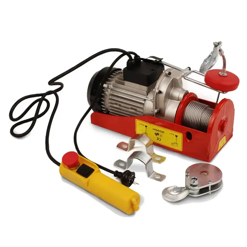 New 220V 0.5 Ton PA200 PA500 PA800 PA1000 Wireless Remote Controller Mini Electric Wire Rope Hoist Winch Crane Aluminum Alloy
