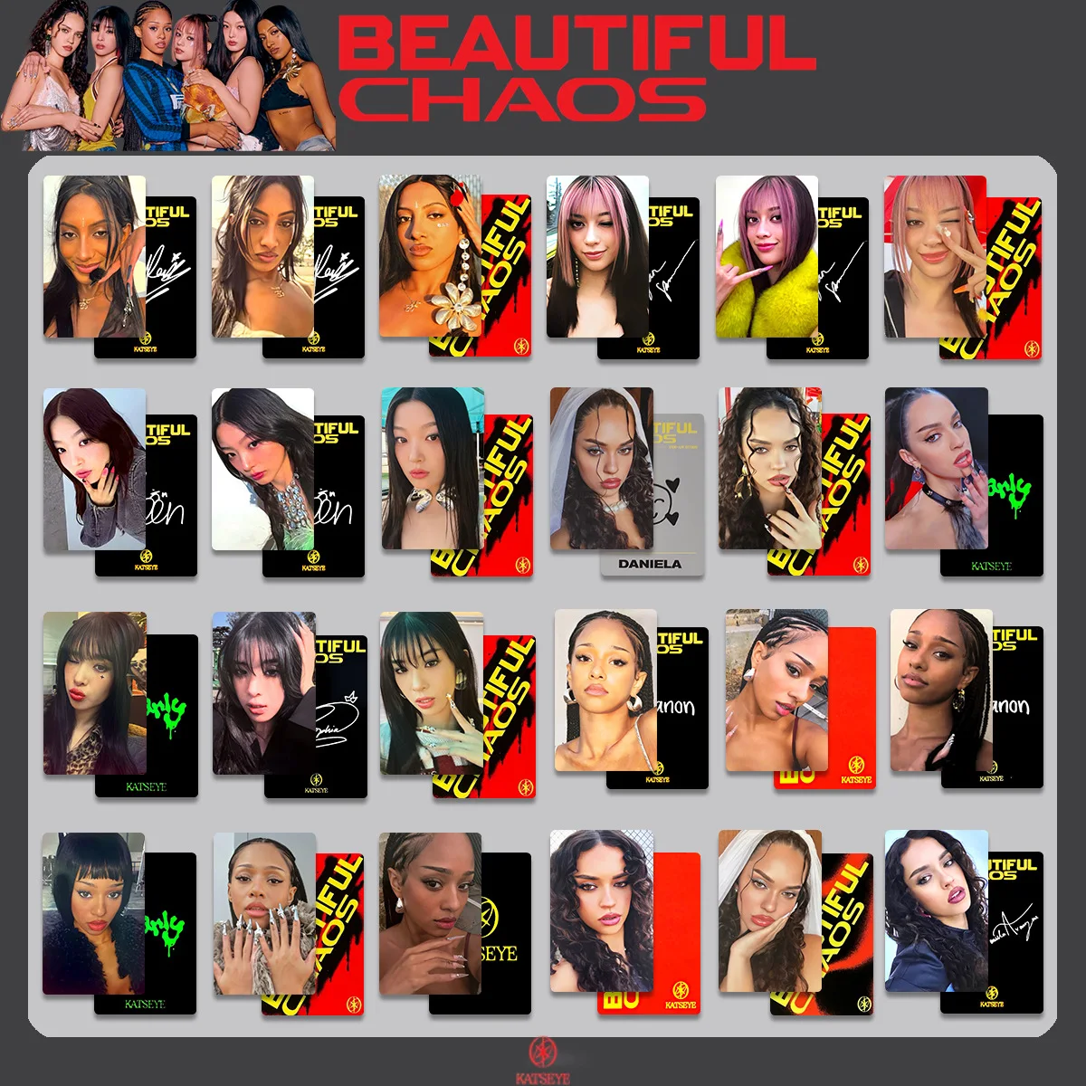 

Kpop KATSEYE BEAUTIFUL CHAOS Album Special Card DANIELA MEGAN Personal Bright Film LOMO Card MANON SOPHIA Fans Collection