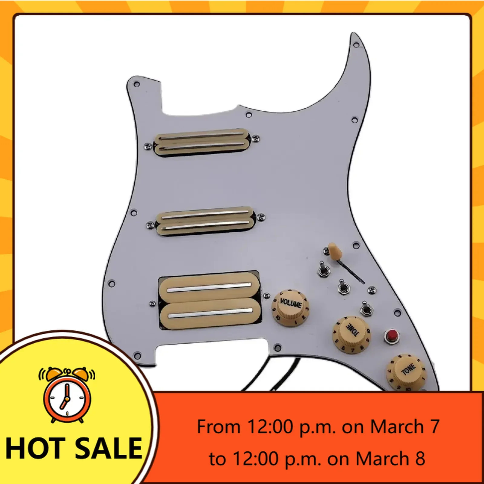 

Q-X Music Store-Prewired Pickguard Pickups Alnico V Humbucker Pickup Mini Single Cut Features Wiring Harness Guitar Set
