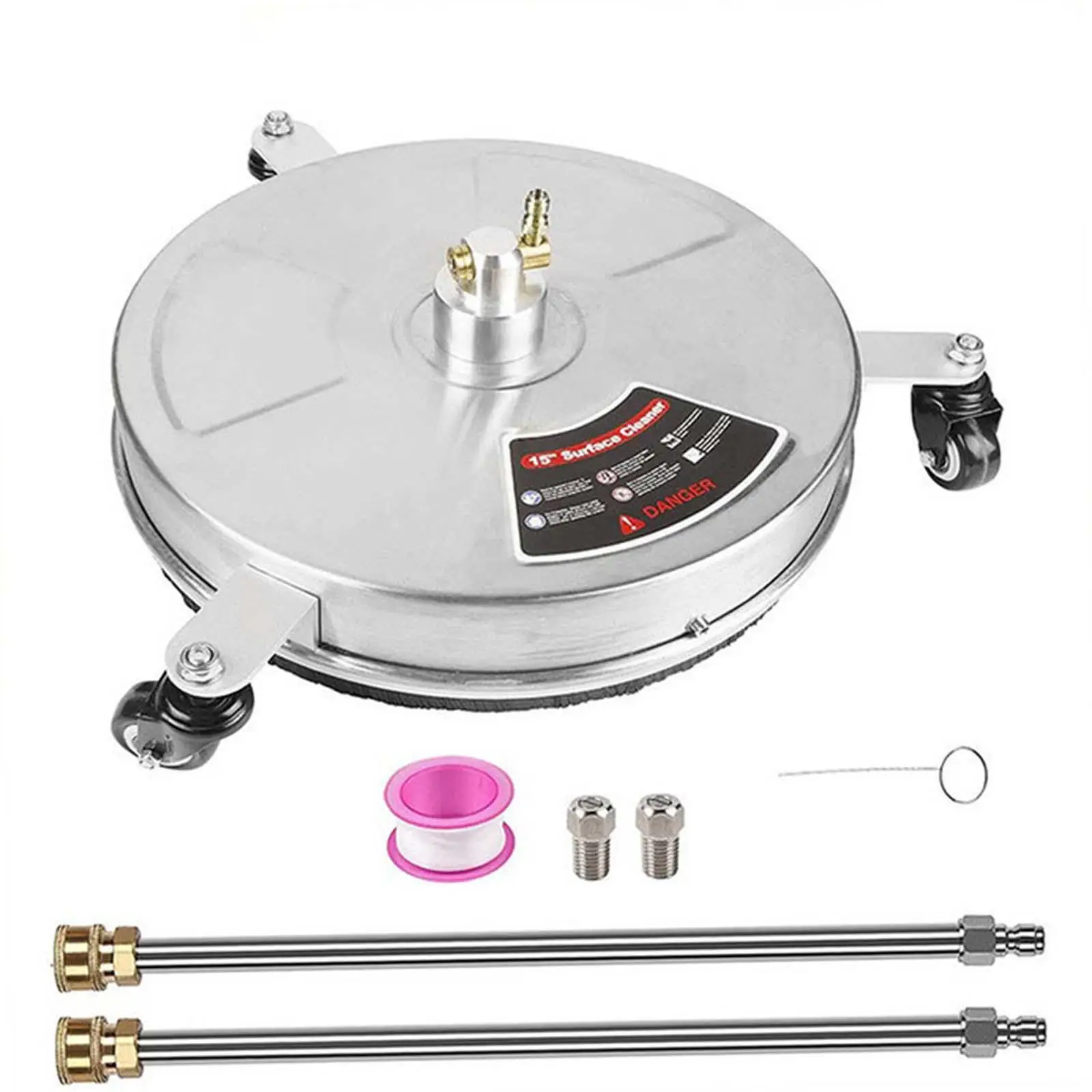 15inch Pressure Washer Surface Cleaner 4,000 PSI Max Working Pressure Flat Surface Cleaning for Backyard Outdoors Indoors Decks