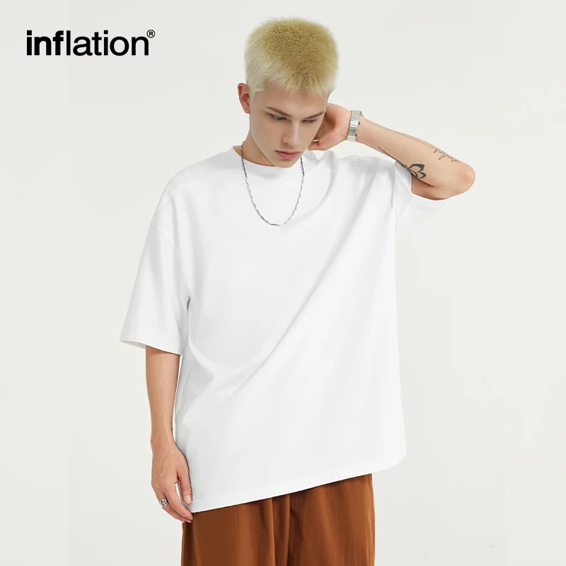 INFLATION Prenium Cotton Tshirts Summer Basics Super Soft Long Staple Cotton Oversized Tees