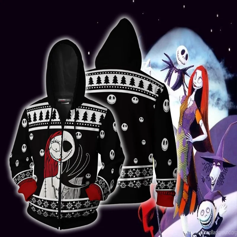 Nightmare Before Christmas Jack Skellington Sally 3D Print Hoodies Women Men\'s Halloween Horror Cosplay Hoodie Sweatshirts Gift