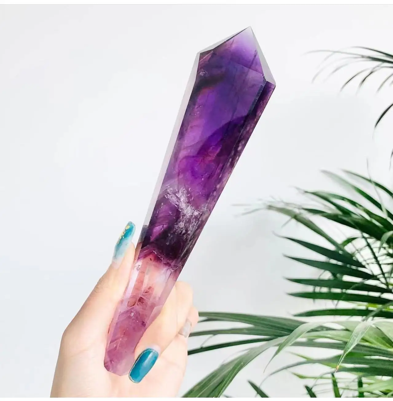 

High Quality Natural Amethyst Tower Crystal Quartz Point Healing Wand Gemstones Chakra Root Energy Reiki Home Decoration