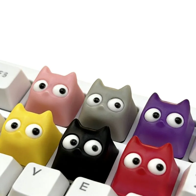 Kawaii Cartoon-Katzen-Tastenkappen DIY Mechanische Tastatur-Tastenkappen MX-Schalter Spiel-Tastenkappen Dekoration Zubehör Geburtstagsgeschenke