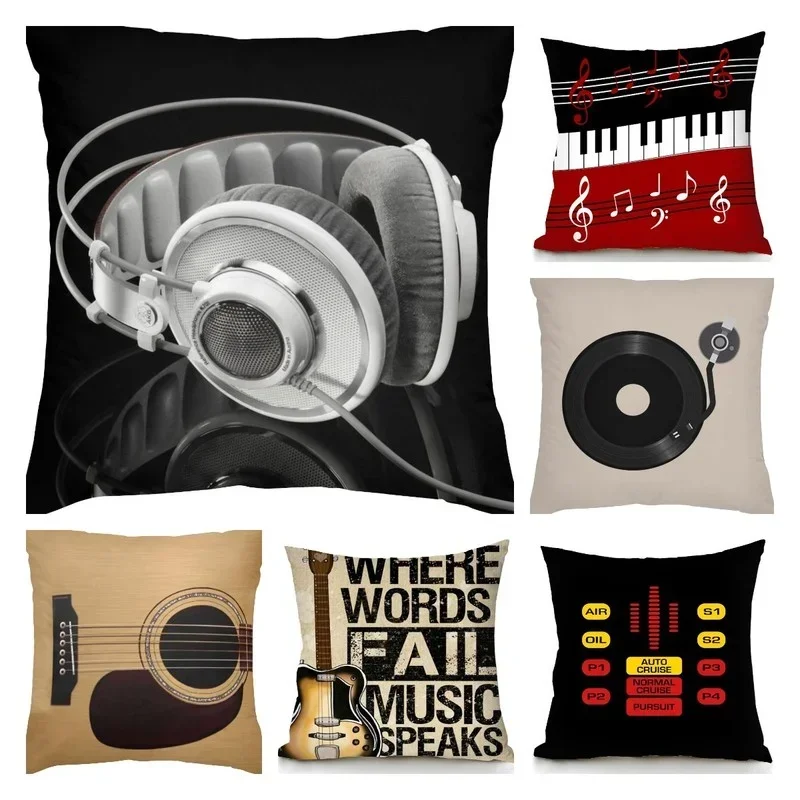 

Retro Speaker Piano Rock Black White Cushion Cover Home Sofa Chair Pillow Music Pop Band
