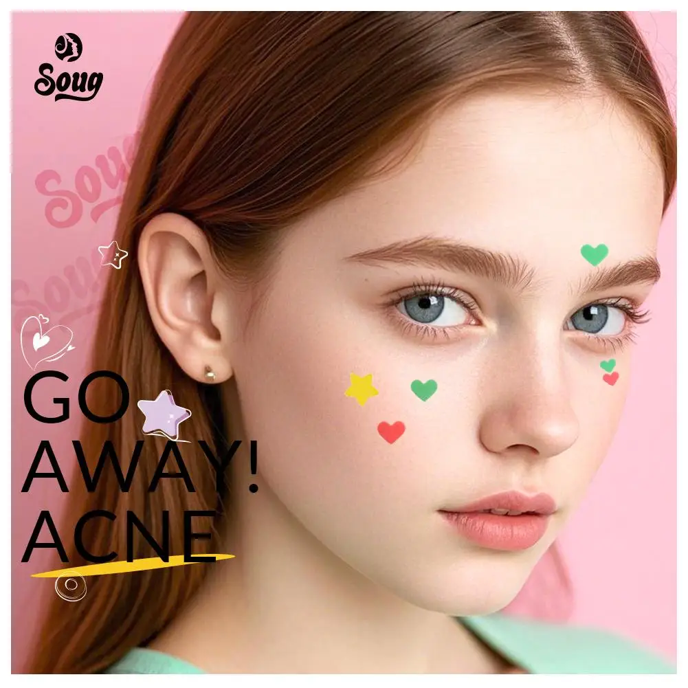 

224 шт., патчи от прыщей в форме звезды, красочные гидроколлоидные наклейки от прыщей, милые сильные впитывающие пластыри от прыщей, уход за лицом