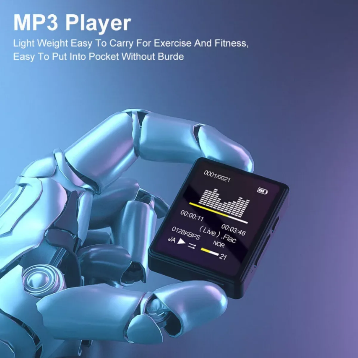 ポータブルプレーヤー MP4 1.8 インチ ポータブル MP3 MP4 音楽プレーヤー、Bluetooth 5.0 内蔵
