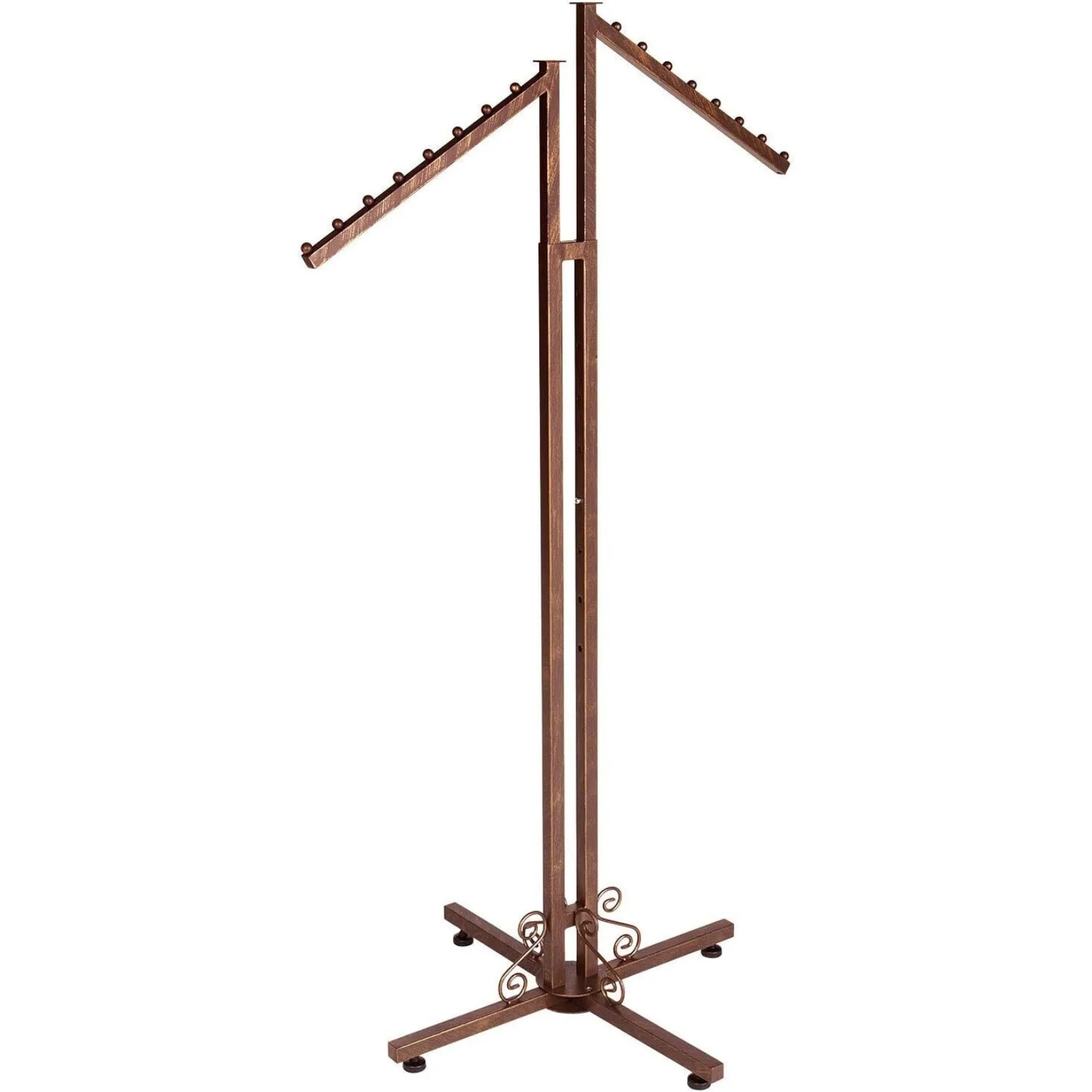 US Clothing Rack Two Way 2 Slant Arms Clothes Garment Retail Display Copper 72