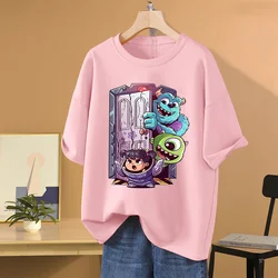 Camiseta universitária Disney Monster masculina e feminina, Sullivan, Mike, Street Clothing, camiseta casual de estudante, moda