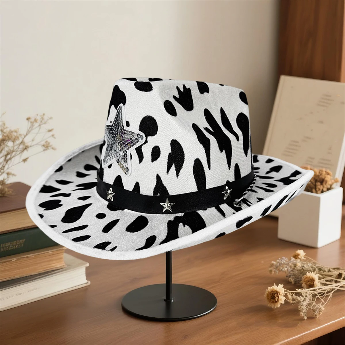 

Women s Glittering Rhinestone Embellished Cowboy Hat with Star Detail for Country Music Festival Concerts and Outdoor Events