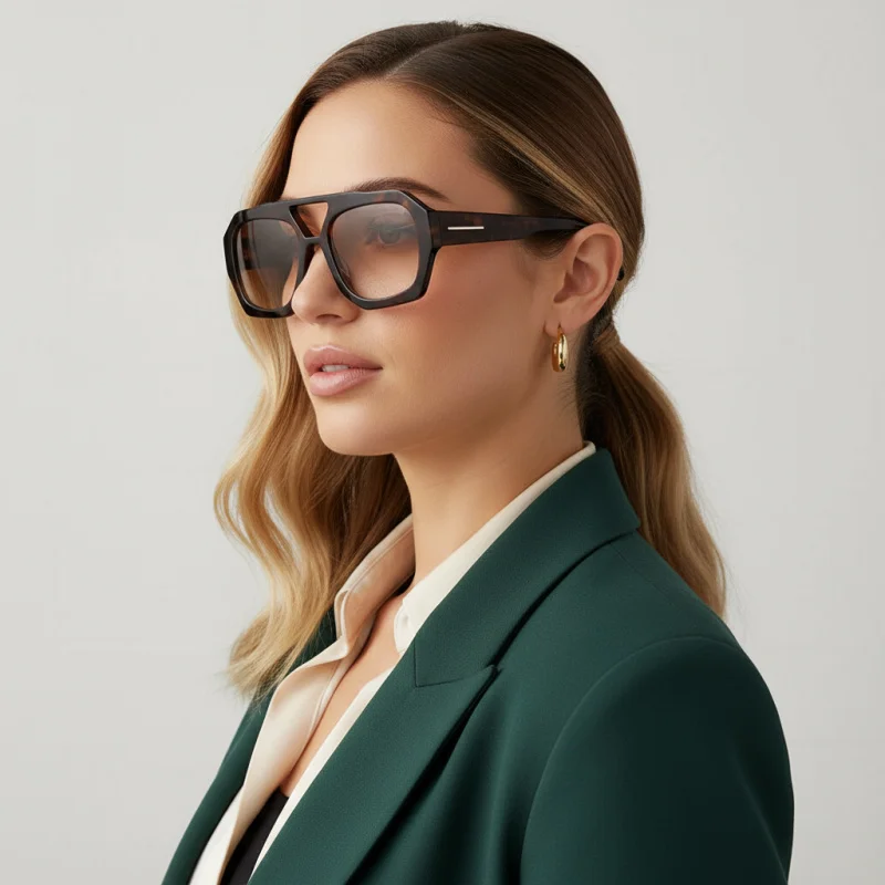 

Retro Acetate Tortoise Pilot Sunglasses For Men And Women Luxury Large Frame UV400 Protective Lenses Driving Glasses Trendy 2025