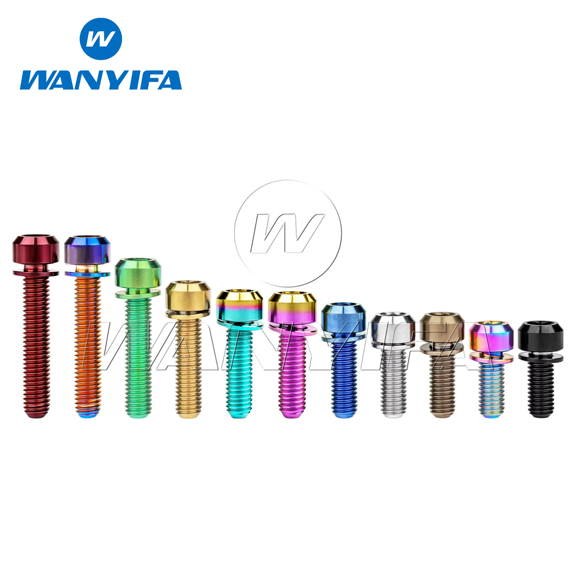 Wanyifa Titanium Bolt M6x16/18/20/25/30/35mm Socket Head with Washers Bicycle Disc Brake Adapter Mount Bicycle Ti Screws