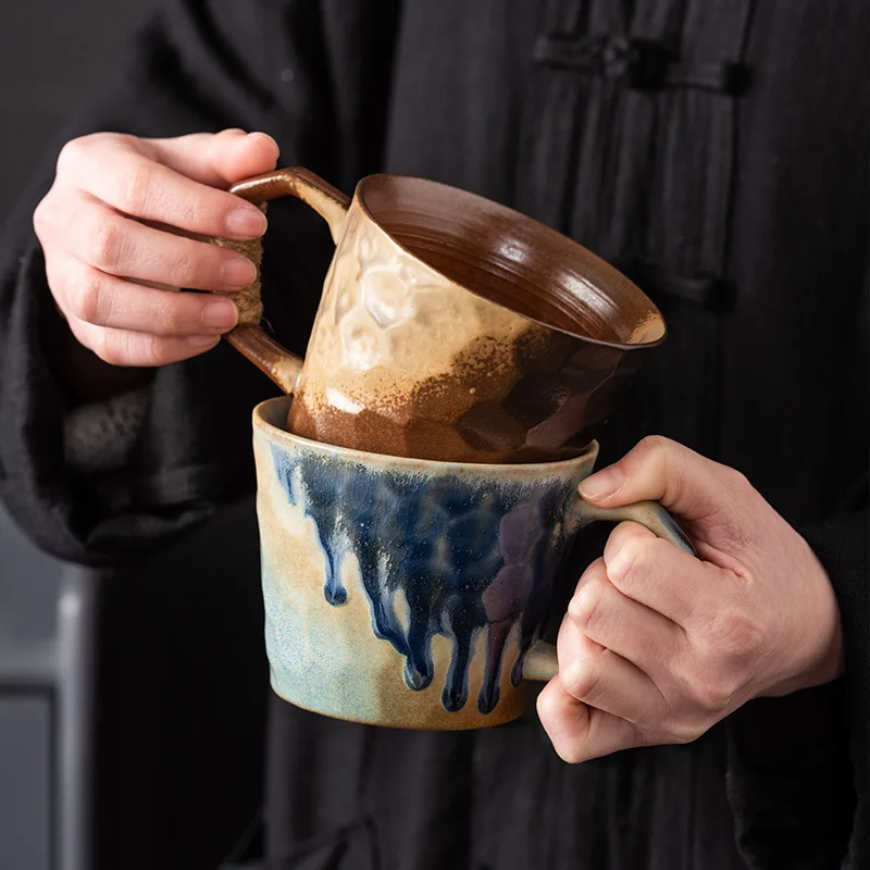 

Винтажная керамическая кружка, креативная керамическая чашка, бытовая чашка для воды, чашка для кофе, молока, сока