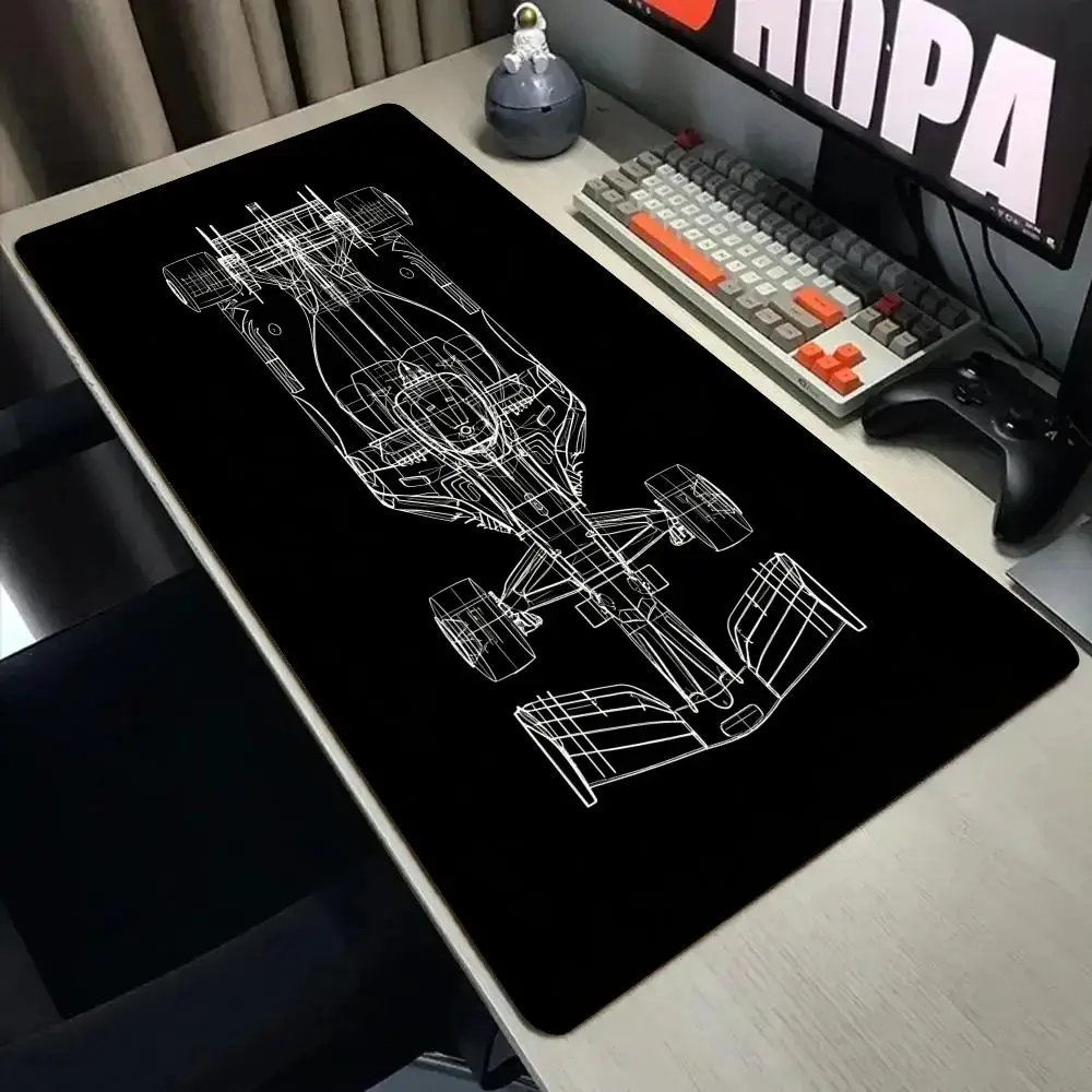 Racing car cutaway view Mouse Pad Desk Mat with Stitched Edge XXL Mousepads Rubber Anti-slip Gamer Keyboard Rug Gaming Mats