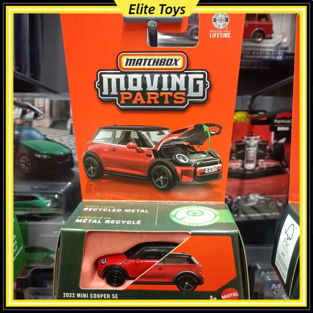 Matchbox Moving Parts 2022 MINI Cooper SE FWD28 Metal 1:64 Diecast Car Model Alloy Collectible Vehicle Toy Collectors Kids Gift