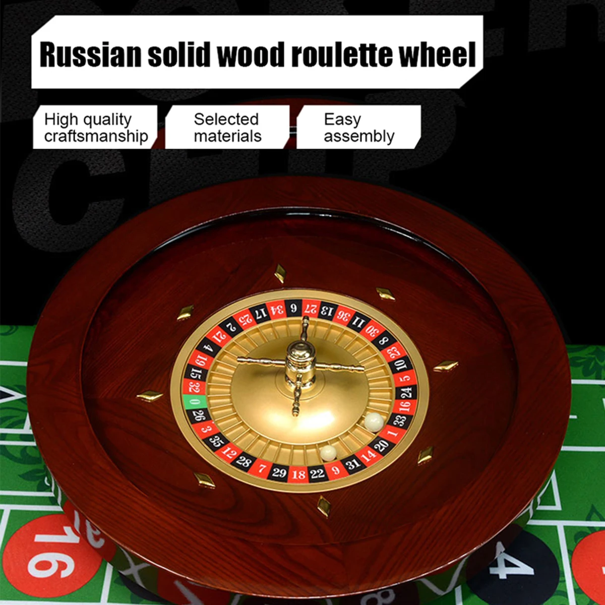 Wooden Roulette Wheel Bingo Game High Quality Casino Wooden Roulette Bingo Turntable Entertainment Party Table Game Bar Holidays