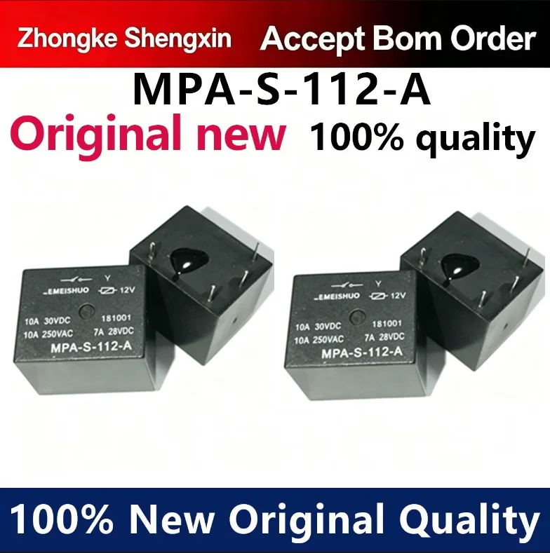 （5pcs-10pcs）New MPA-S-112-A MPA-S-112-C 12V normally open four pin Midea rice cooker relay