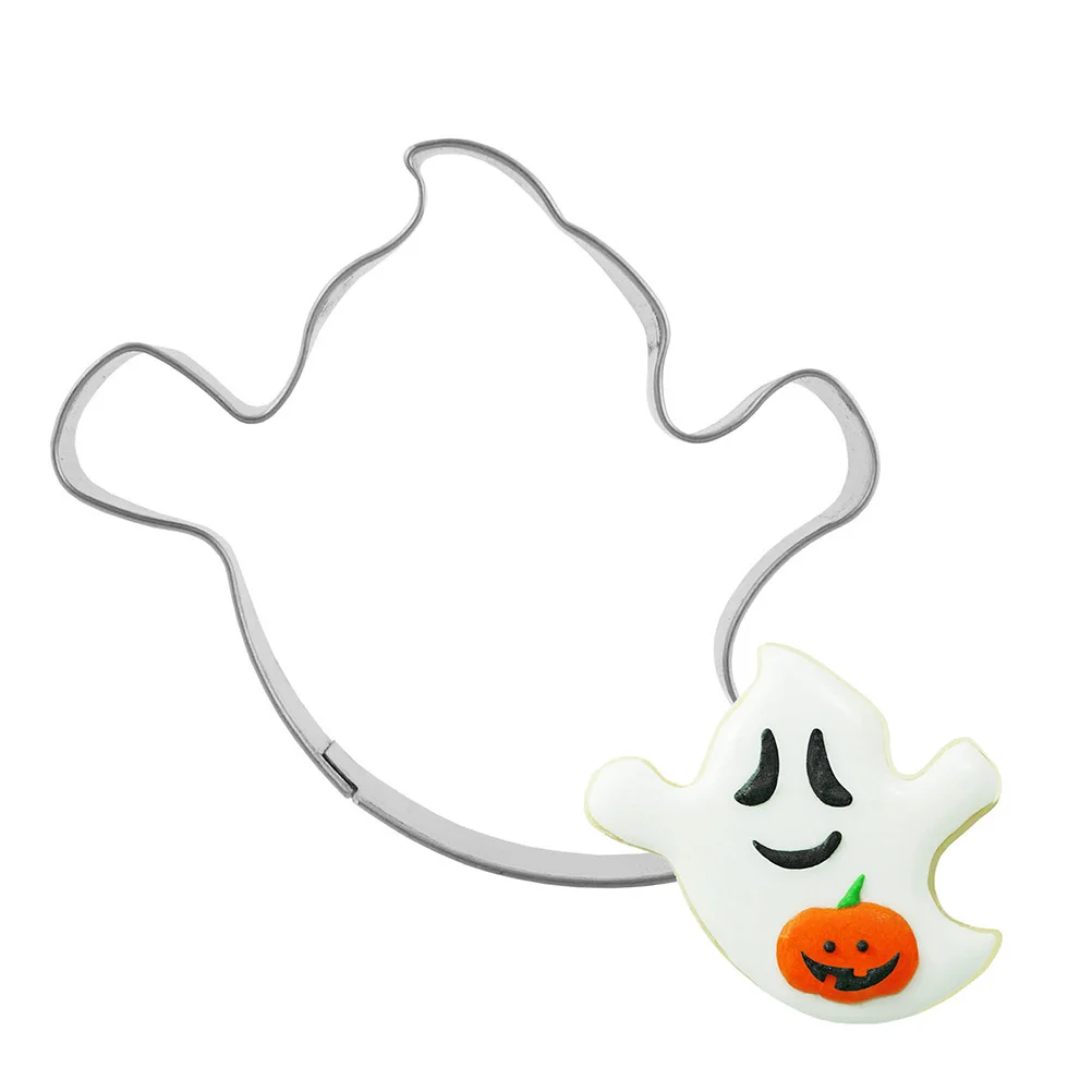 

2pcs Ghost Cookie Cutters Stainless Steel Halloween Diy Biscuit Mold For Baking Fondant Candy Craft Kids Party Kitchen Tool