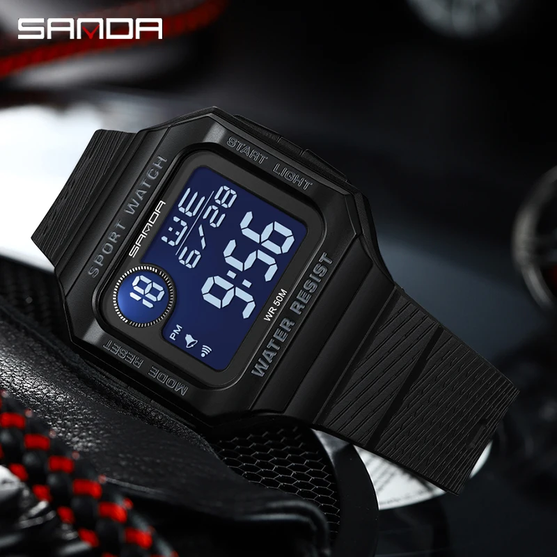 SANDA Fashion Men's Watches Sport Military Watch Resistant Waterproof LED Digital Wristwatch for Men Clock relogio masculino